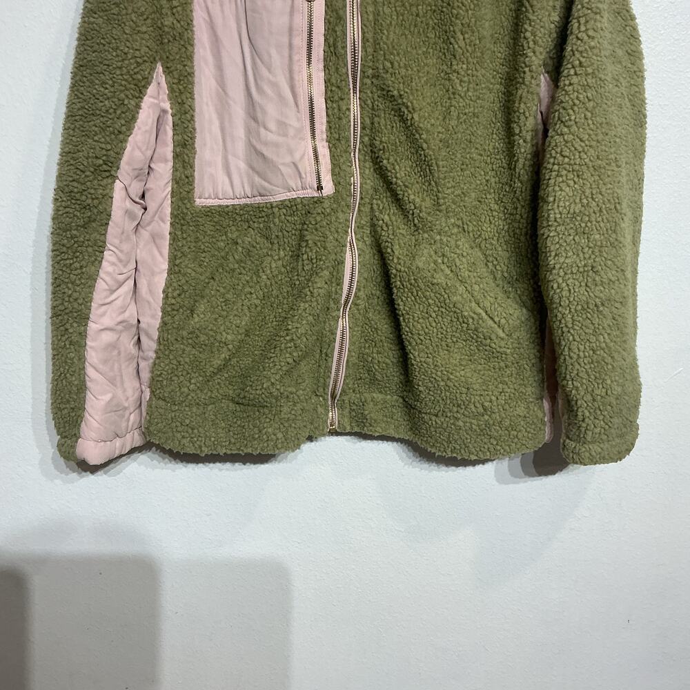Free People We The Free Green Rivington Sherpa Bomber Jacket Sz S - Picture 4 of 13
